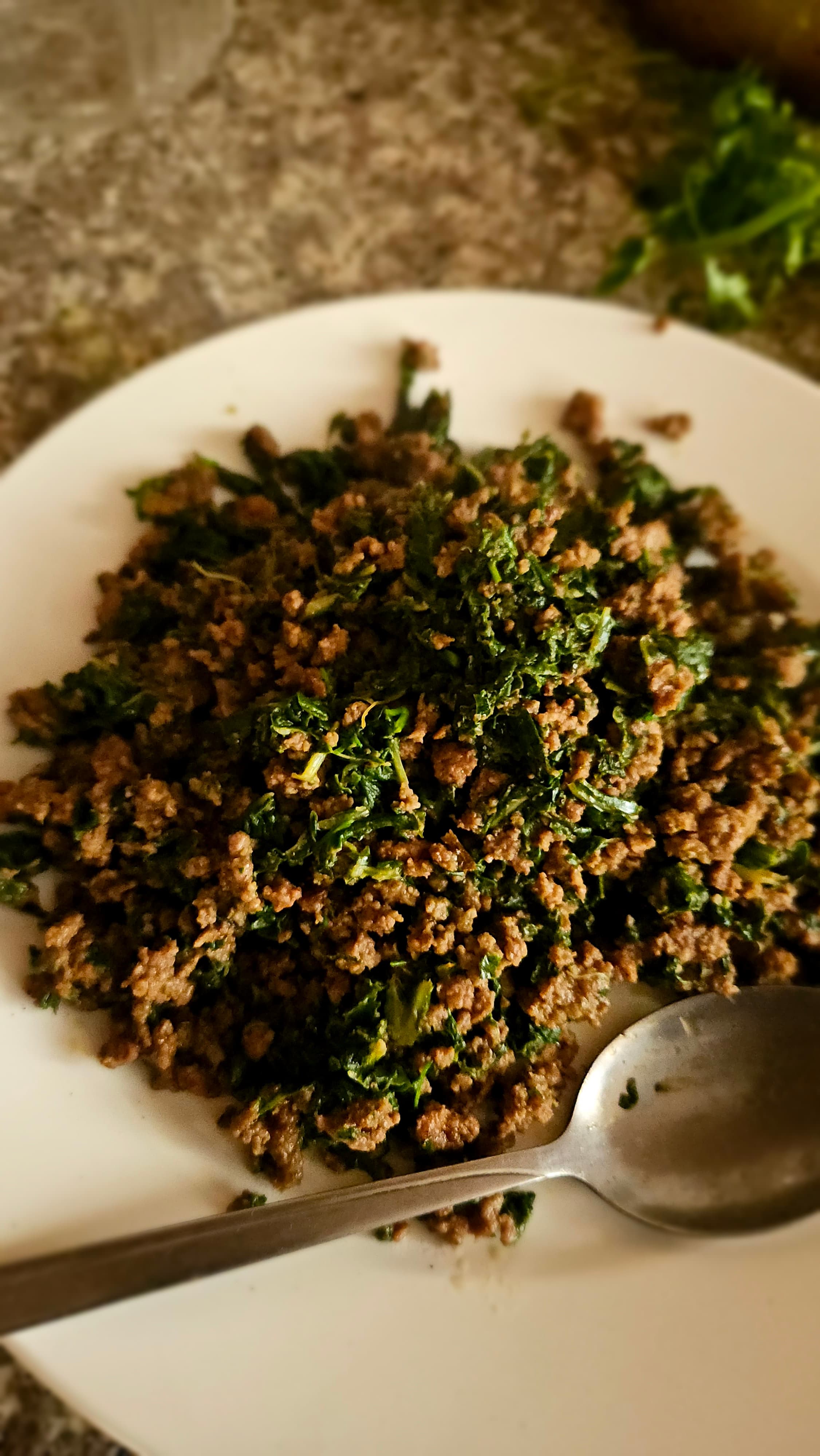 Swiss chard with meat and cream
