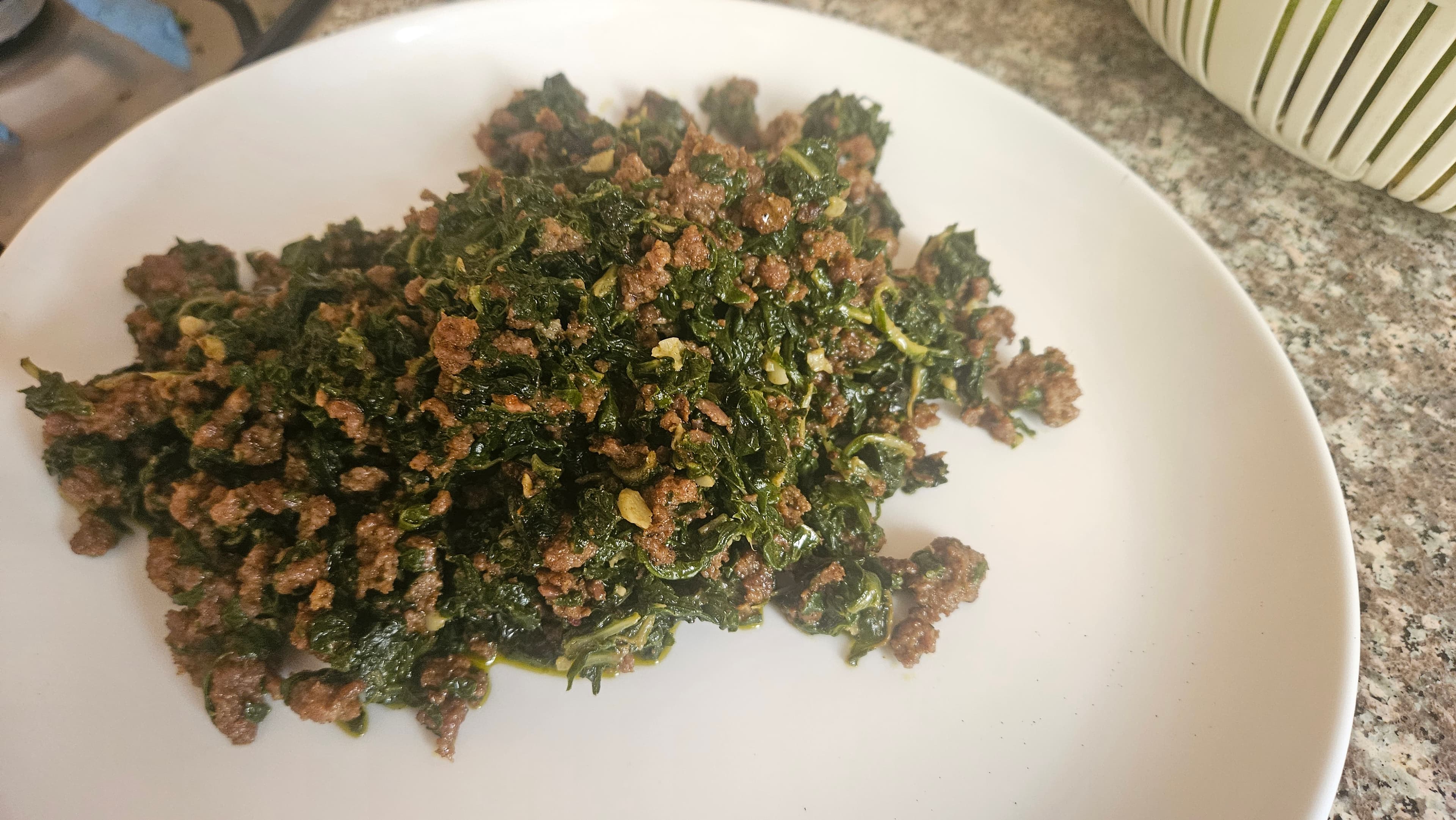 Swiss chard and meat with cream